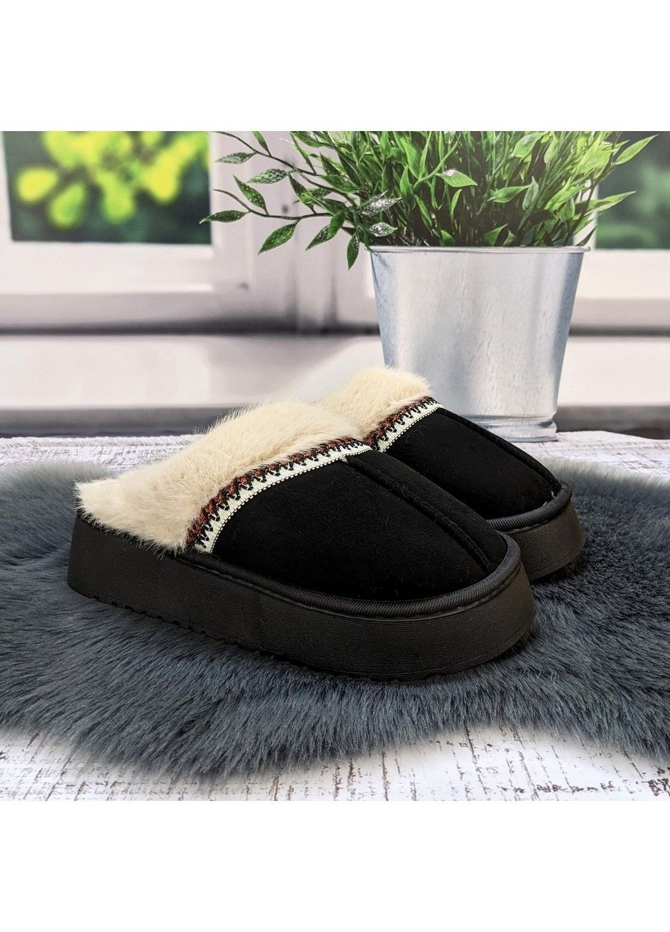 Черные тапочки домашние женские Fashion