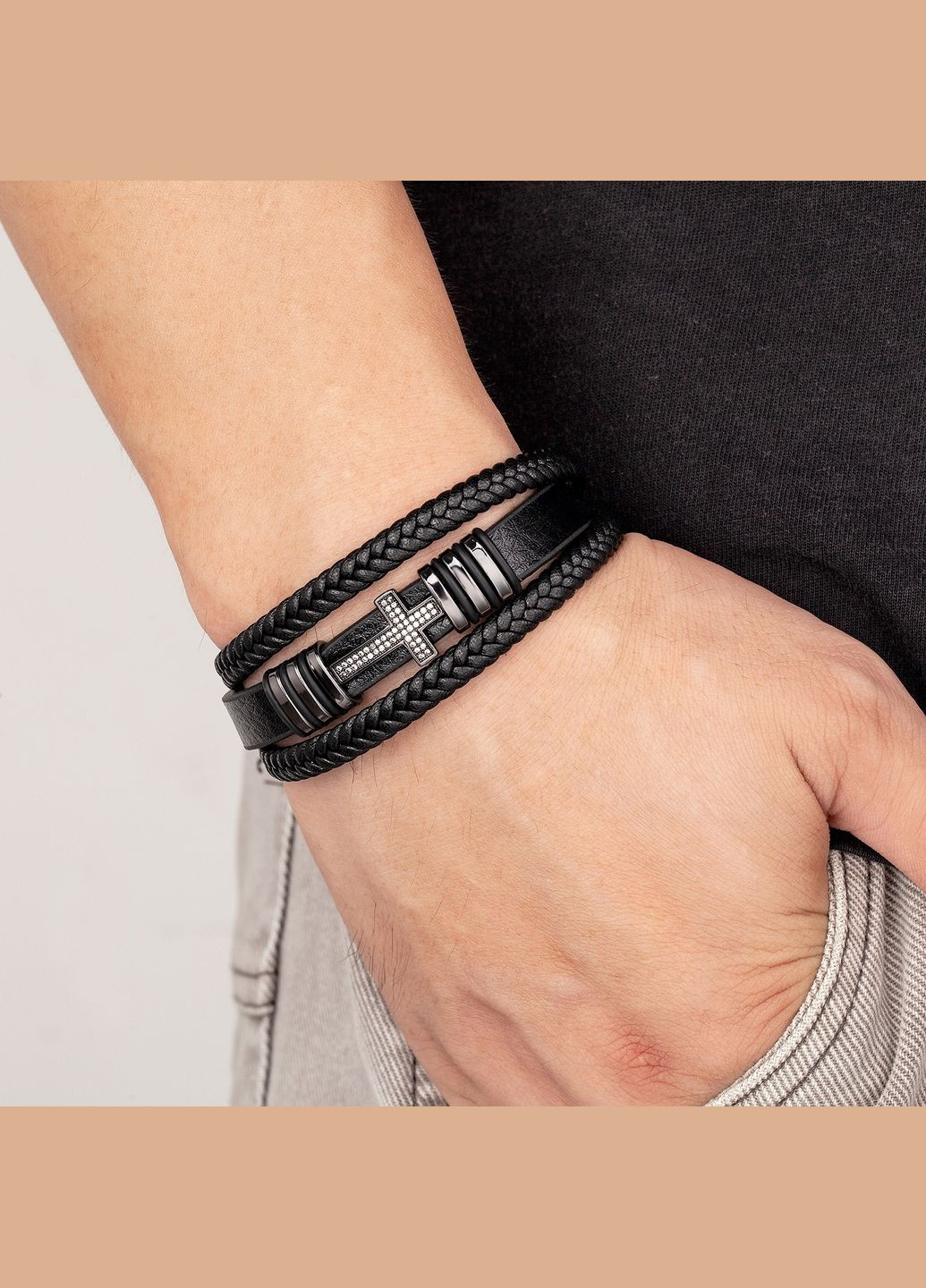 Стильний чоловічий браслет із магнітним замком. Avalon 41 (329889808)