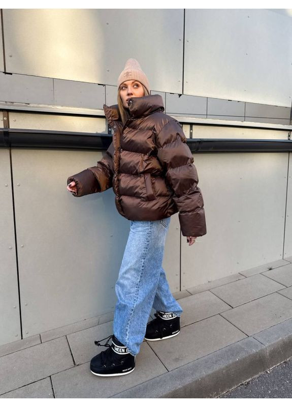 Коричневая зимняя куртка зимняя утепленная ''самира'' Mirage