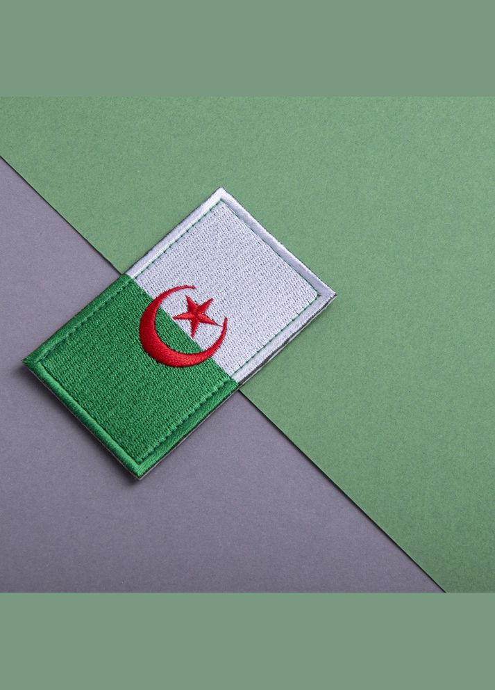 Набір шевронів 2 шт з липучкою Прапор Алжира 5х8 см вишитий патч нашивка Алжир IDEIA (275871081)