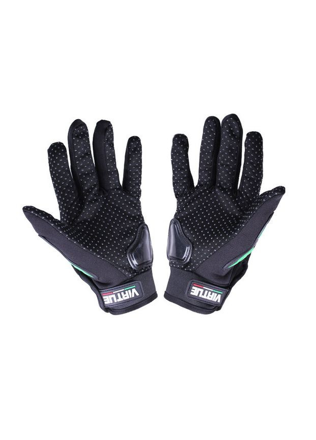 Мотоперчатки всесезонные (короткие) VIRTUE полиэстер карбон на липучке зеленые Tata (362604004)