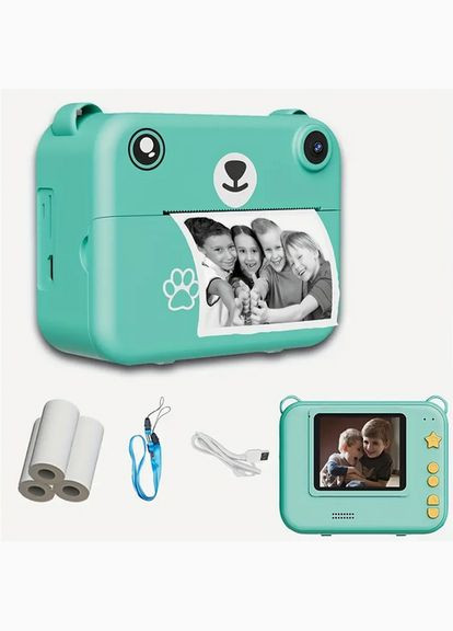 Цифровий дитячий фотоапарат Ведмедик для миттєвого друку та запису відео SDV890 No Brand (325701645)