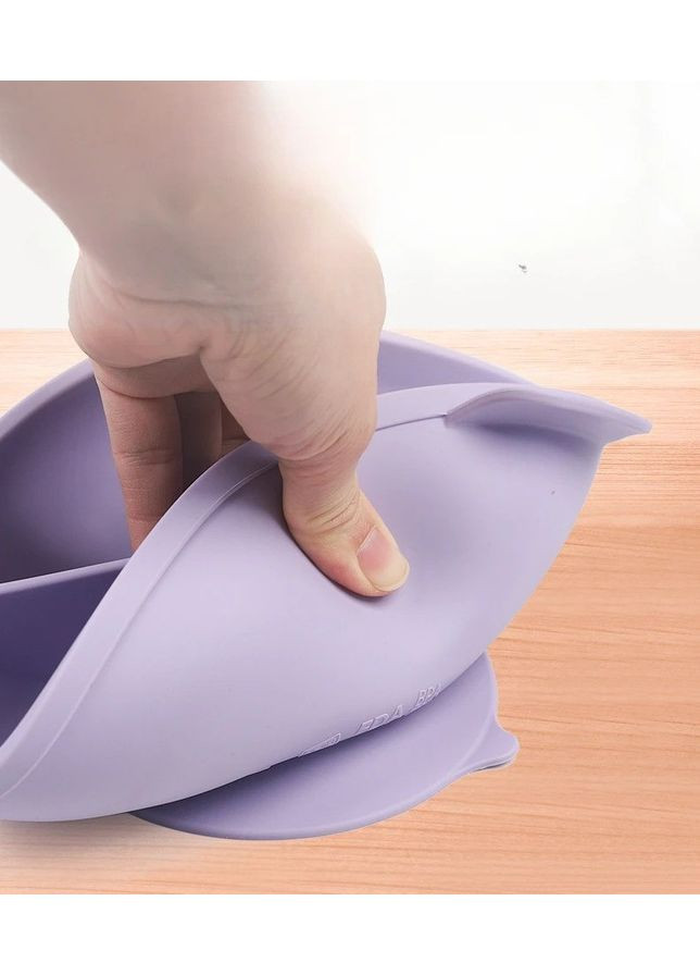 Набір силіконового дитячого посуду Purple No Brand (366027160)