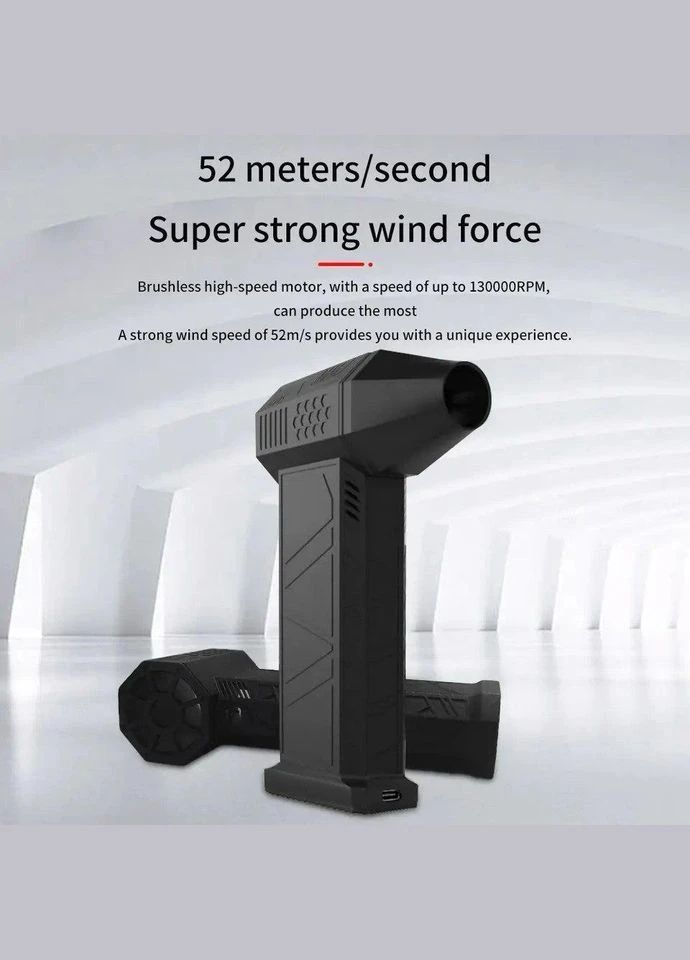 Турбовентилятор Turbo Jet X3 130000 RPM акумуляторний турбінний вентилятор 3000mAh, 52m/s No Brand (386852224)