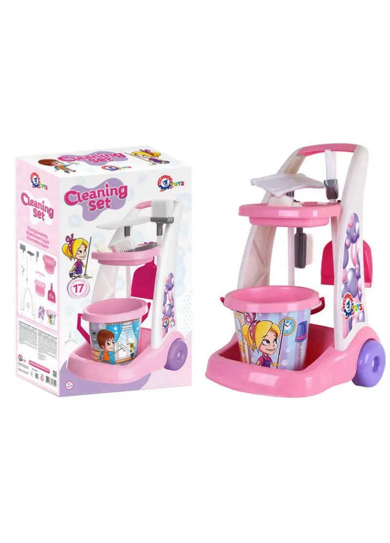 Набор для уборки с тележкой из пластика в ассортименте 6429 ТехноК Тех6429 (370650569)