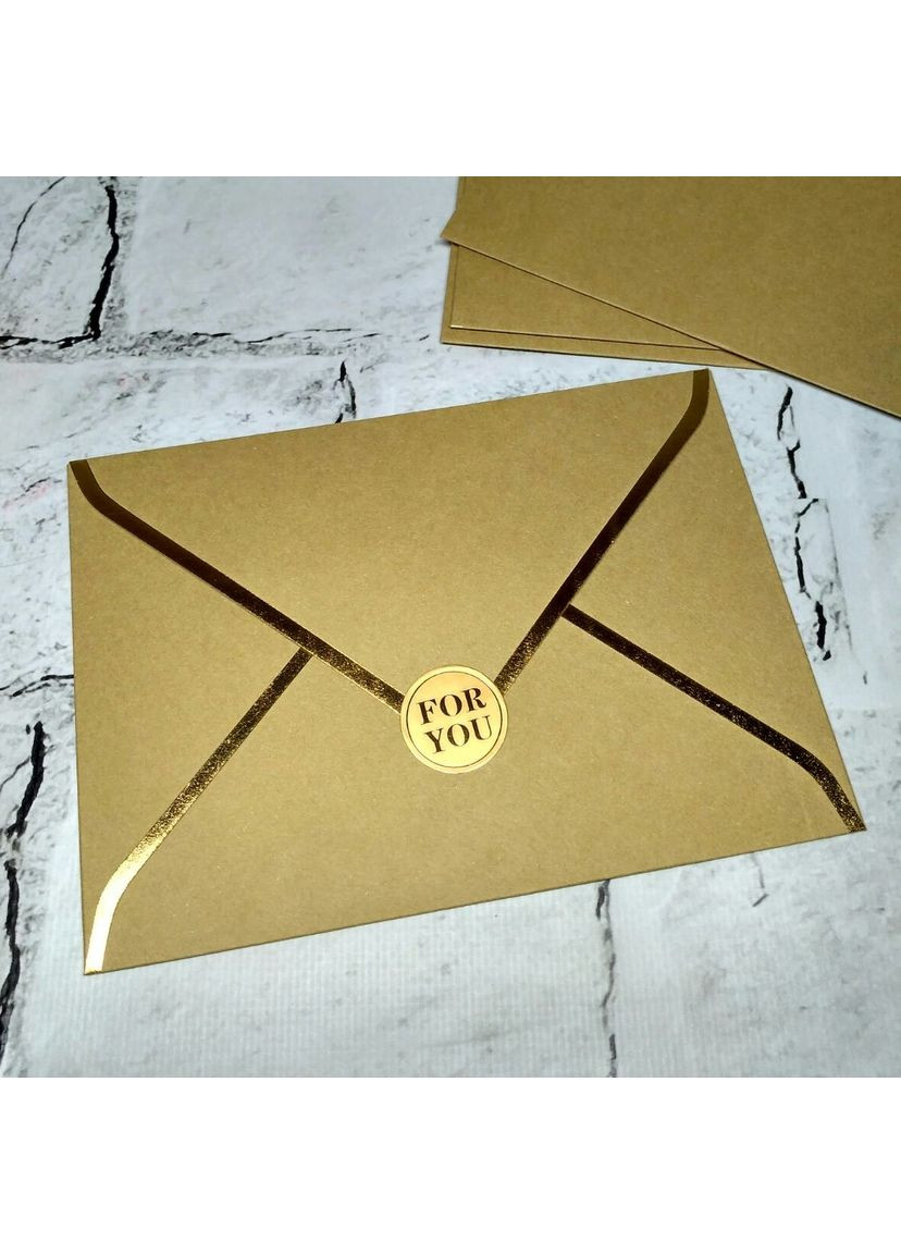 Конверт паперовий Преміум Gold 12,5х17,4 см Крафт No Brand (351391733)