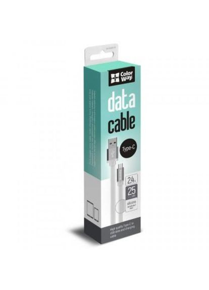 Дата кабель USB 2.0 AM to TypeC 0.25m white (CW-CBUC001-WH) Colorway usb 2.0 am to type-c 0.25m white (268143137)