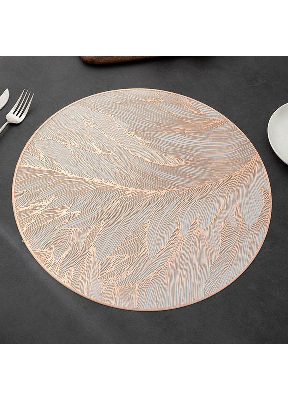 Круглый подтарельник, стильная сервировочная салфетка-плейсмат под тарелку «Rose leaf» China (368682318)