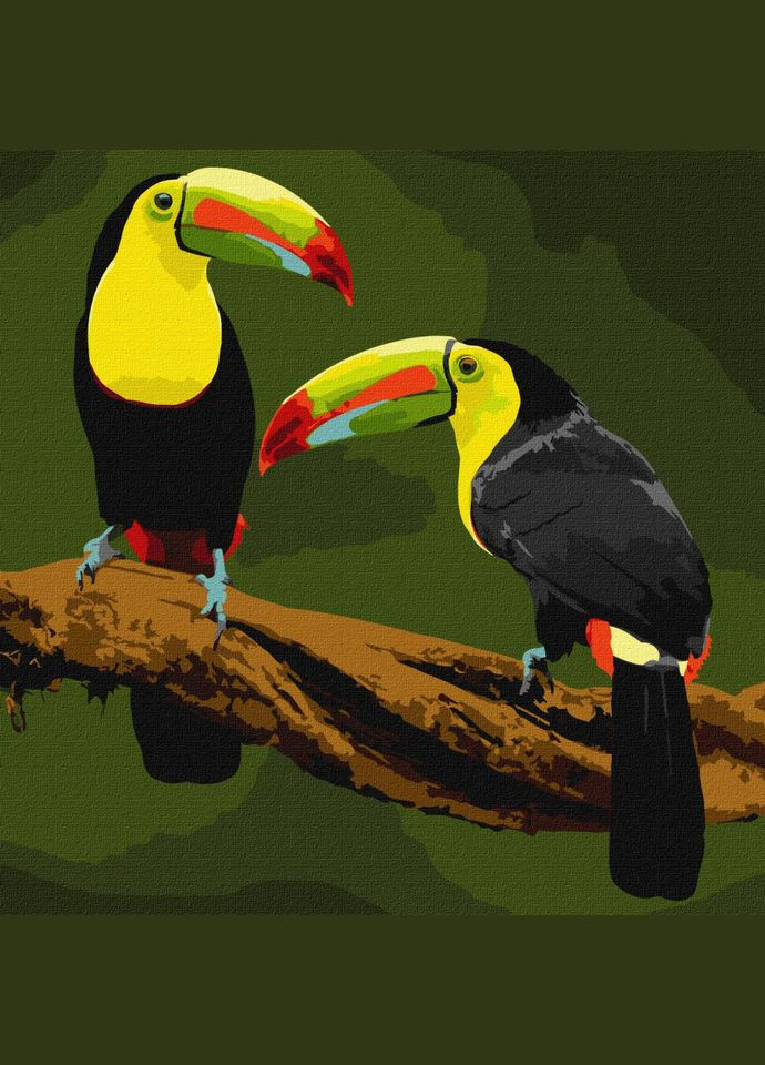 Картина за номерами "Екзотичні птахи" KHO4337 40х40см Ідейка (300175515)