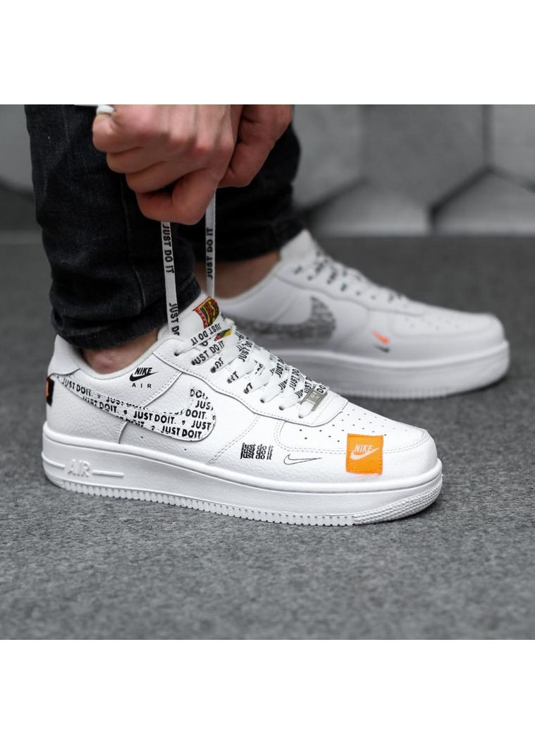 КРОСІВКИ ЖІНОЧІ NIKE AIR FORCE 1 LOW JUST DO IT WHITE НАЙК АІР ФОРС 1 ПРЕМІУМ No Brand білі демісезони (367167395)
