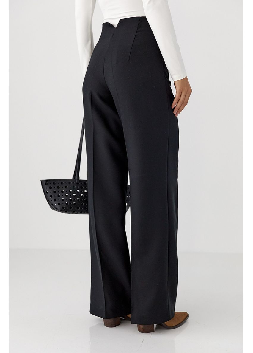 Класичні штани-палаццо з високою посадкою Lurex Штаны (370393365)