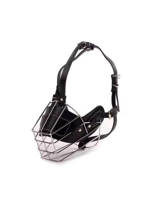 Намордник для собак, металлический кожаный Черный L Maychan (308862963)