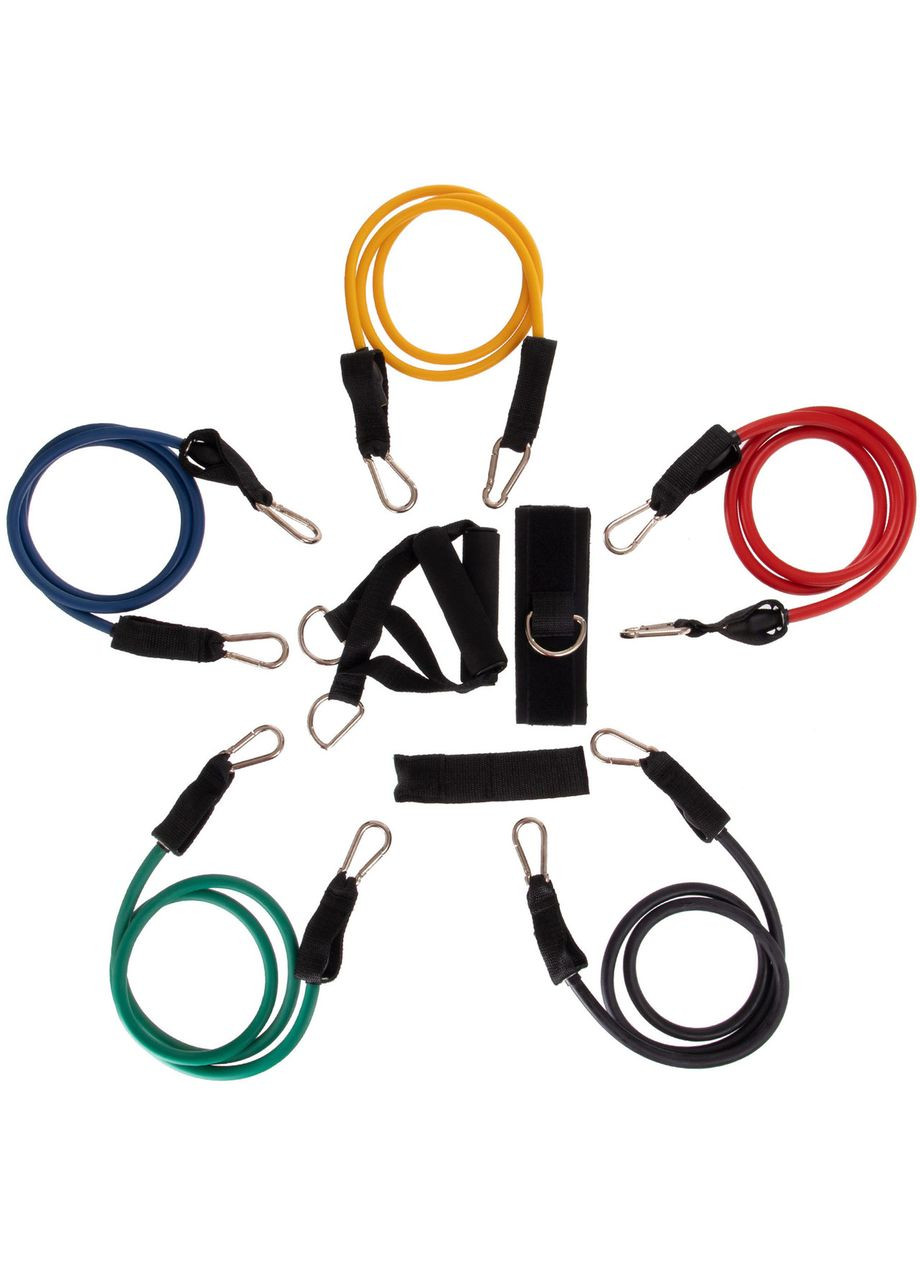 Еспандер Resistance Band багатофункціональний 5 джгутів (5 есп, кріп.на двері, 2 рукояток, 2 лямки) (ET-501) Zelart (354703181)