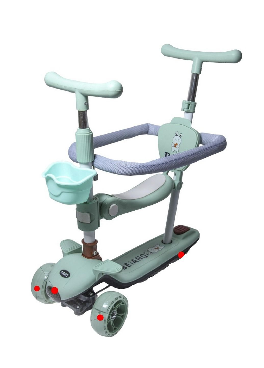 Самокат 5 в 1, PU колеса, підсвічування коліс, з бортиком Baq (288048230)