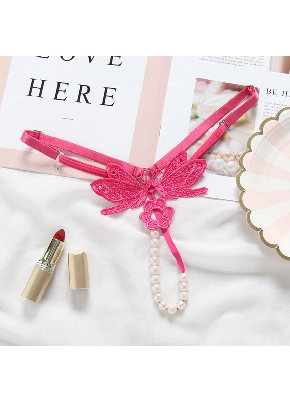 Трусики с разрезом стринги с жемчужинами бусинками эротическое белье No Brand (362135747)