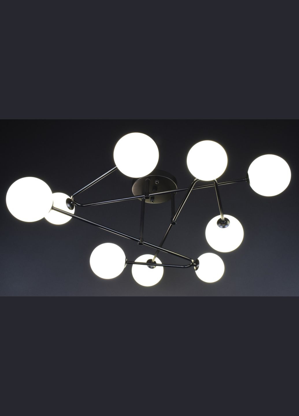 Люстра потолочная на 9 лампочек 27925 Черный 25х90х90 см. Sunnysky (364759172)