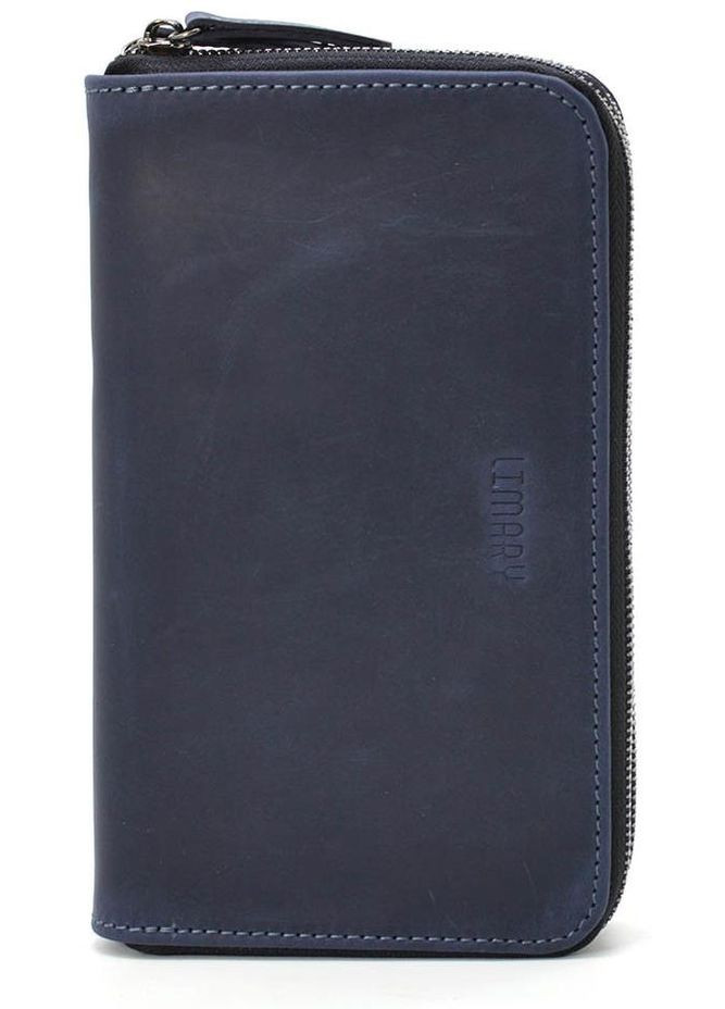 Сумка клатч на кисть чоловіча з натуральної шкіри маленька Синій 36848 LIMARY (353689886)
