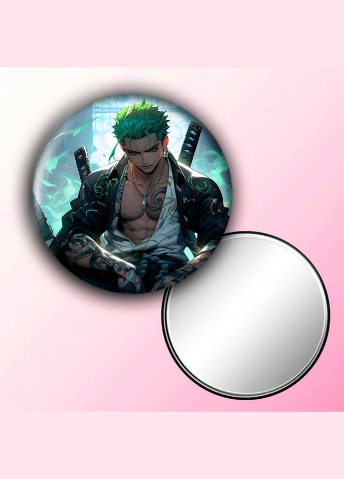 Дзеркальце косметичне кишенькове Аніме Ван піс #0004 із малюнком круглий 56 мм No Brand (309153908)