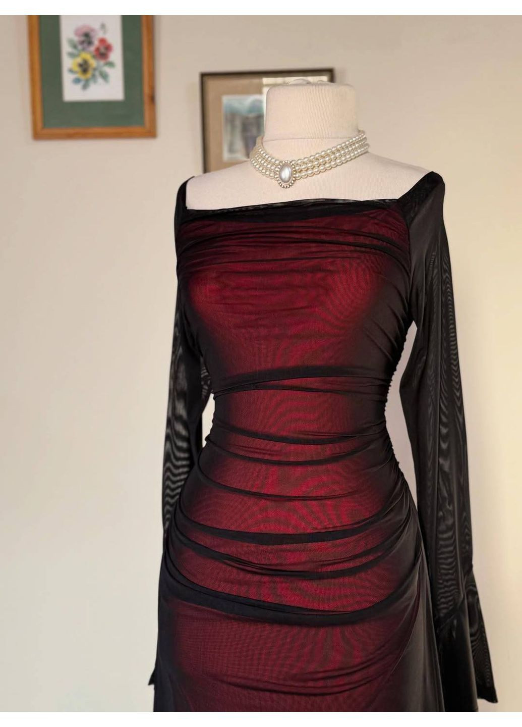 Красное повседневный, кэжуал платье No Brand однотонное