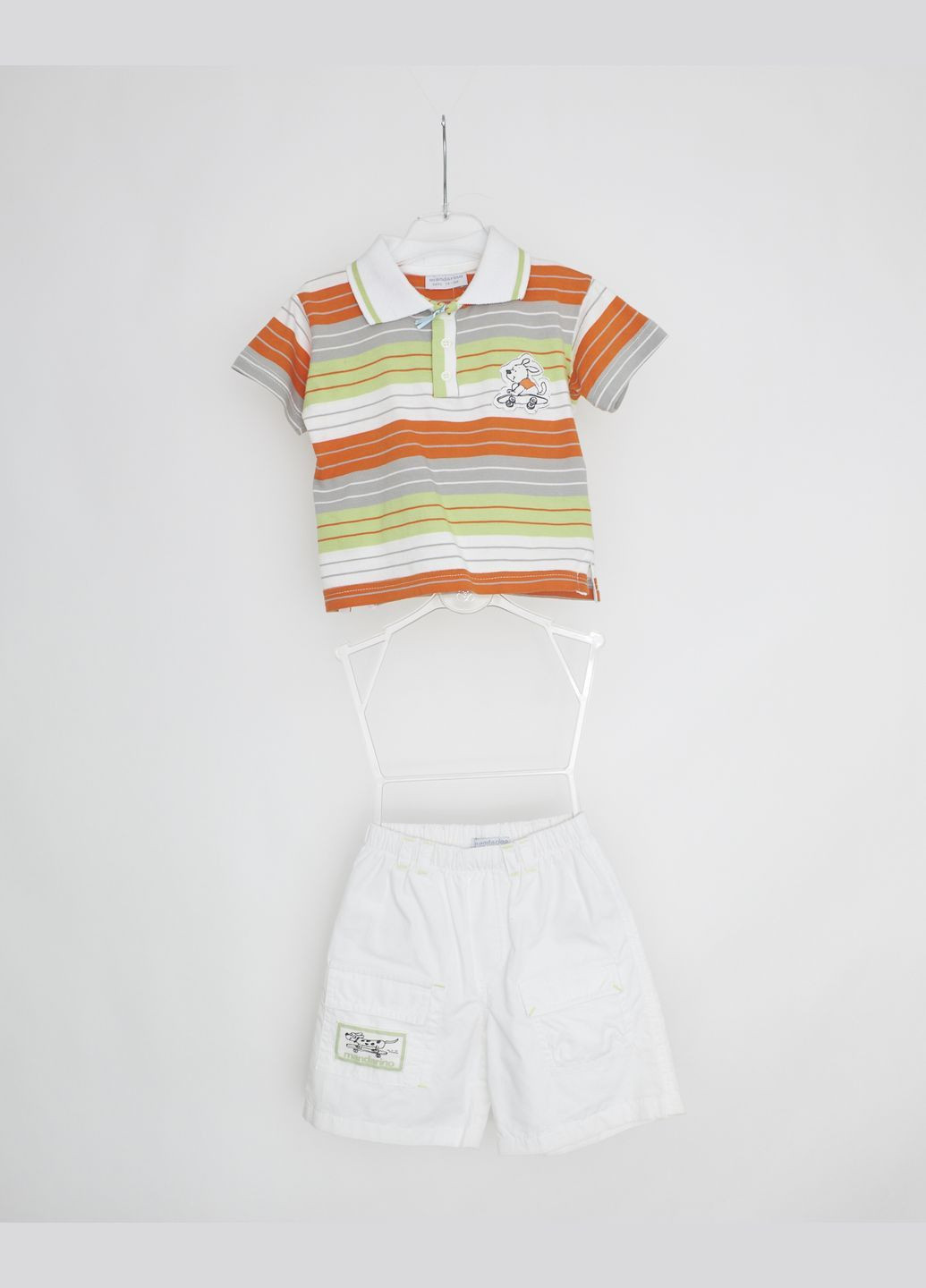 Білий демісезонний костюм 299o23 біло-помаранчевий Mandarino