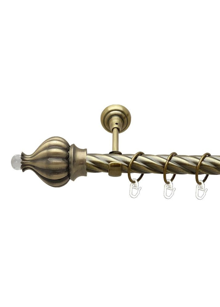 Карниз Таджа-Кристал металевий однорядний відкритий скручена труба Антик 25 мм 300 см (00-00017742) ORVIT (300282741)