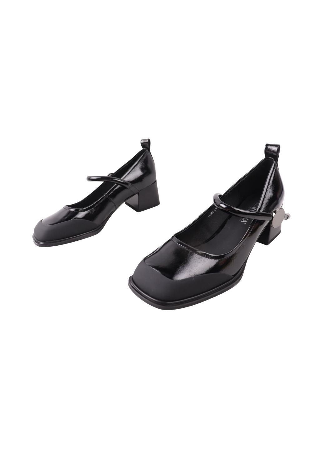 Geronea Туфлі жіночі чорні натуральна лакована шкіра чорний з, — (355854104)