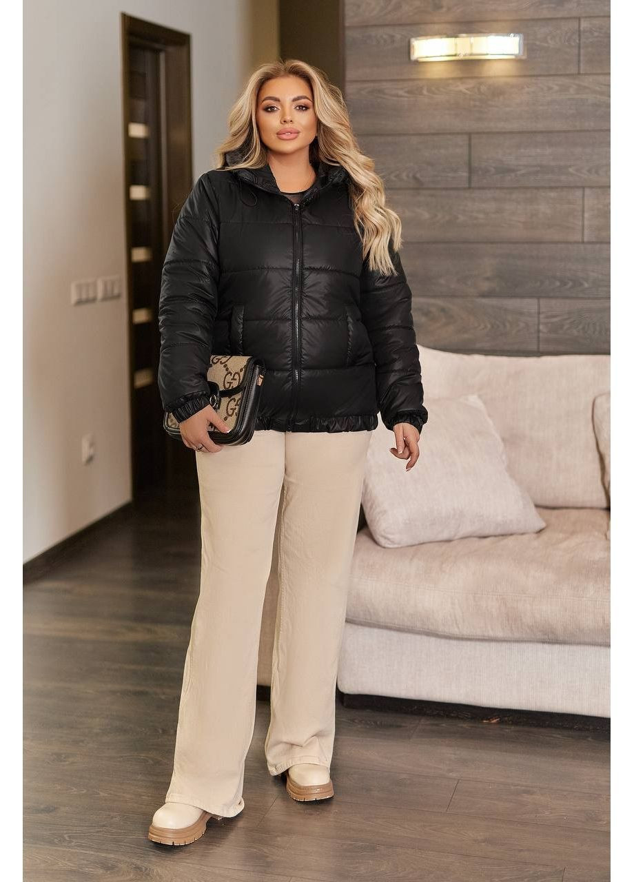 Чорна демісезонна куртка жіноча осінь весна No Brand