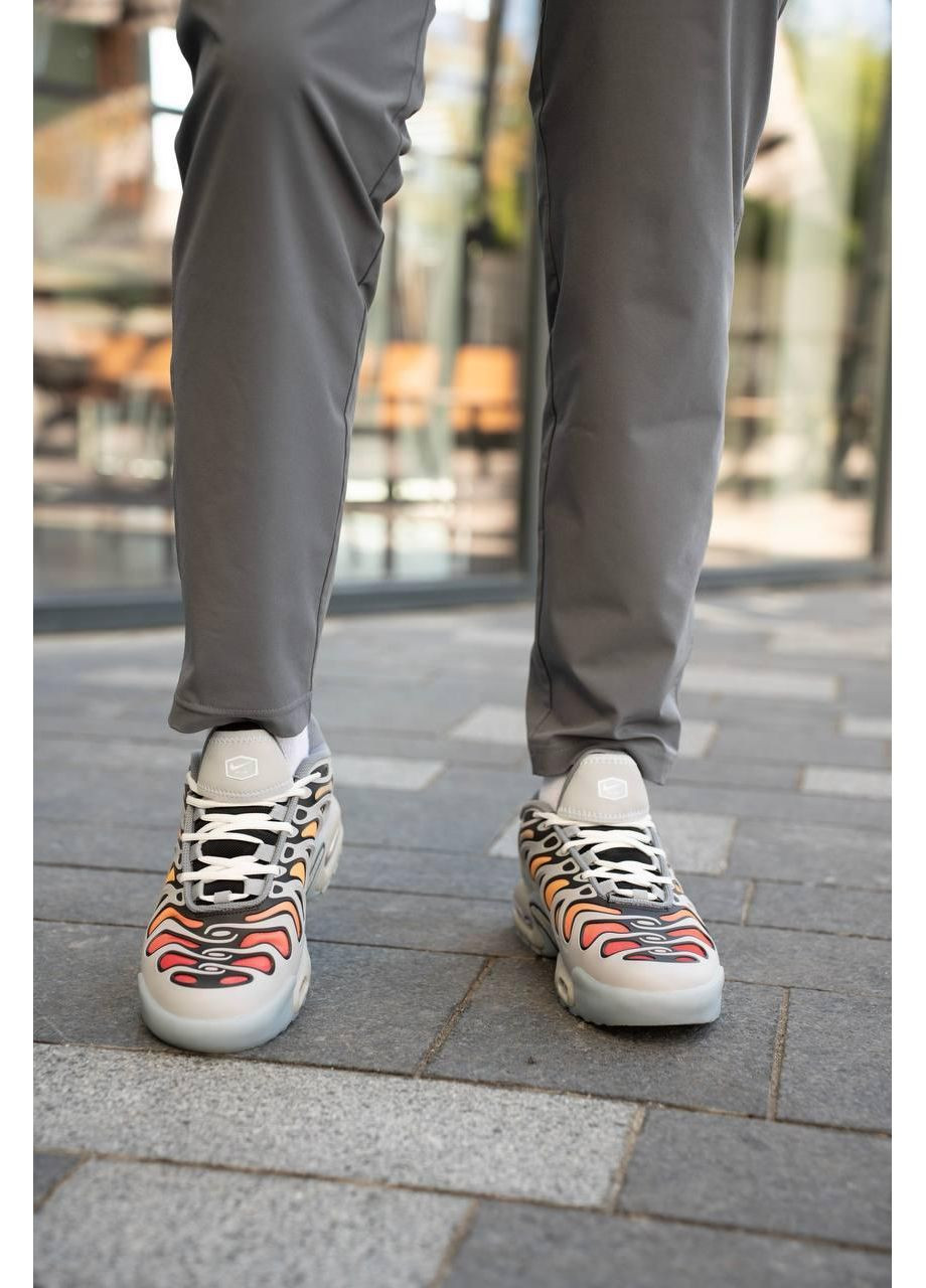 Серые демисезонные кроссовки мужские nike air max tn plus drift grey multicolor найк аир макс тн плюс No Brand