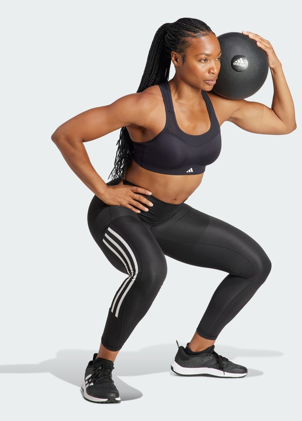 Чёрный спортивный бра tlrd impact training high-support adidas