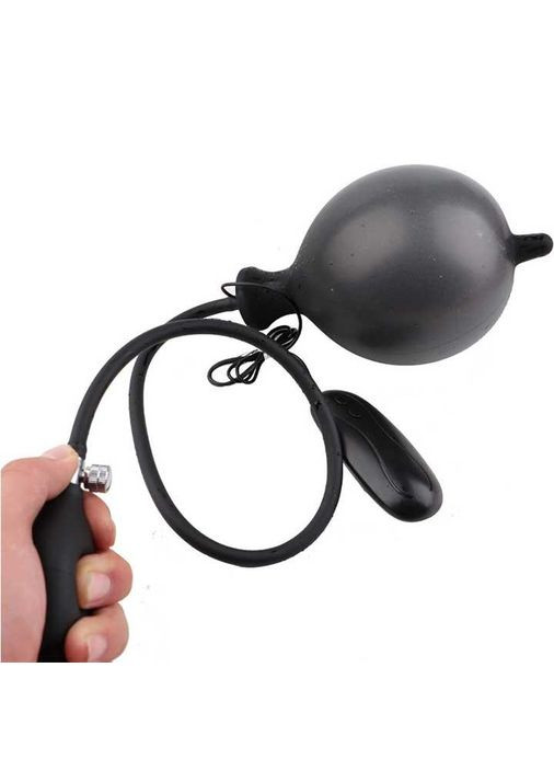 Надувной анальный расширитель с вибрацией 3,8 см х 7 см, 10 режимов - (372734062)