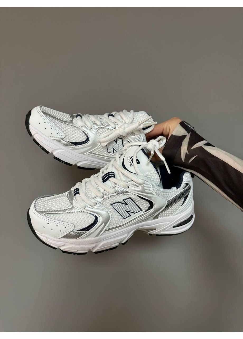 КРОСІВКИ ЖІНОЧІ NEW BALANCE 530 WHITE SILVER PREMIUM НЬЮ БЕЛАНС 530 No Brand білі демісезони (369389356)