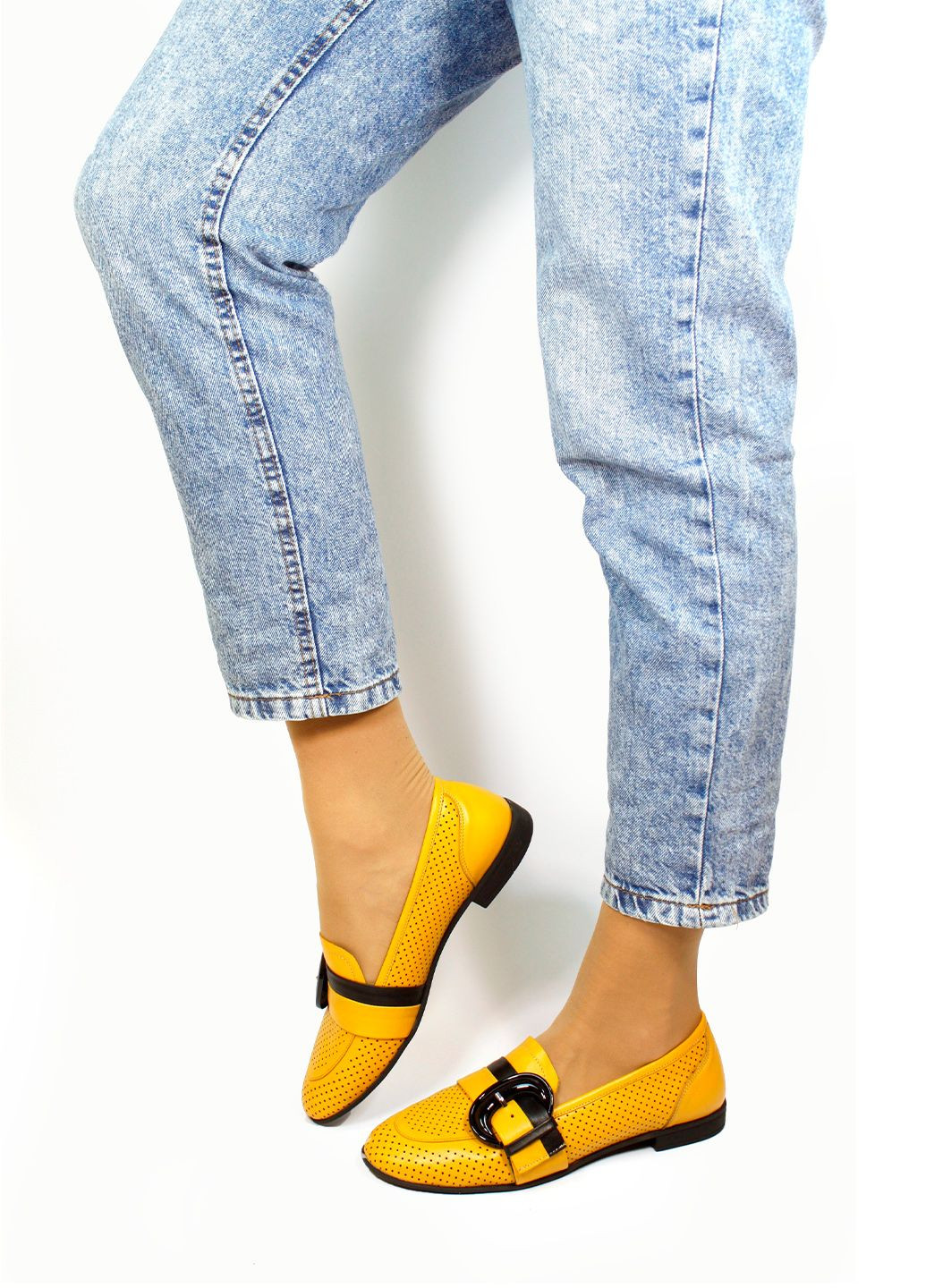 It-Girl Жіночі туфлі лофери жовтий з натуральна шкіра, — літо (317447644)