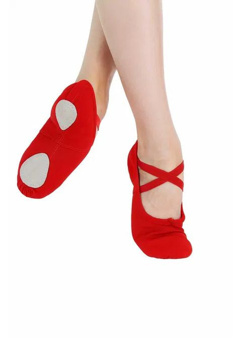 Балетки з тканинним носком без шнурка червоні,професійні No Brand без декору (361147704)