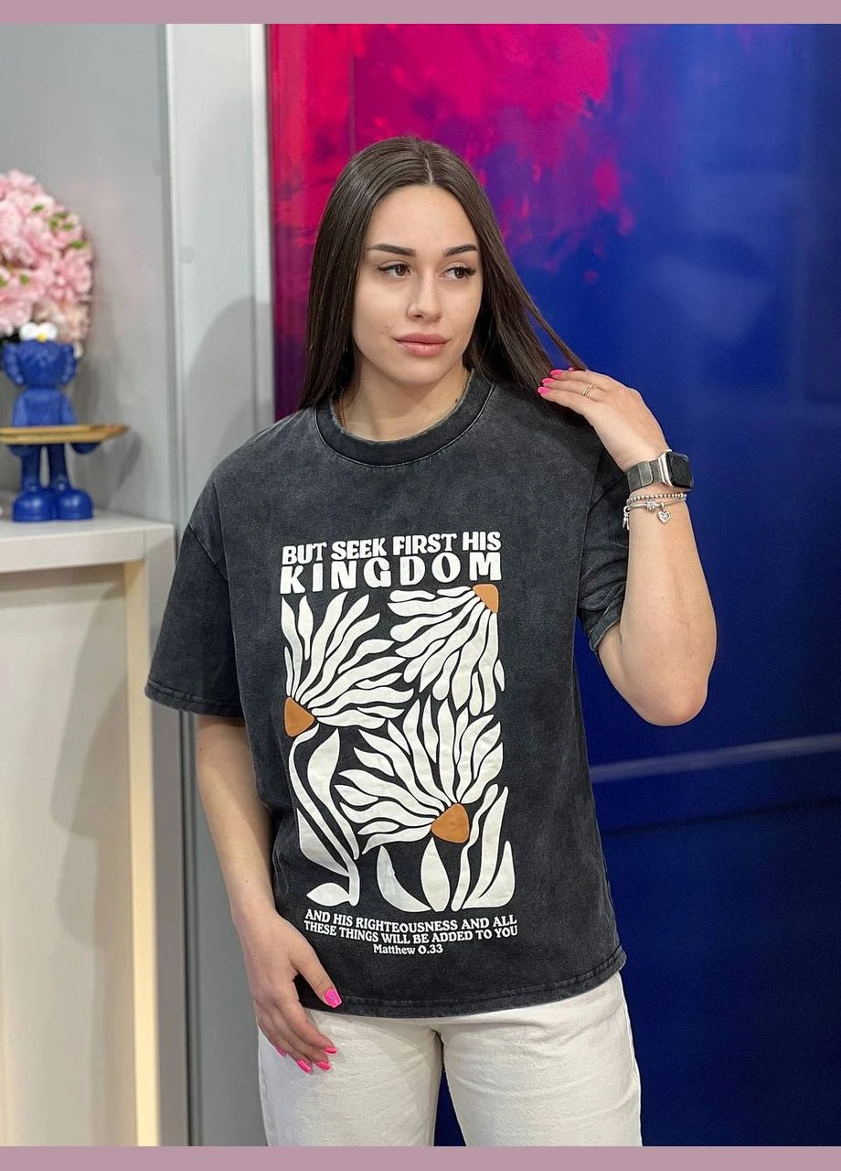 Женская футболка с принтом "But Seek First His Kingdom" No Brand - (330142201)