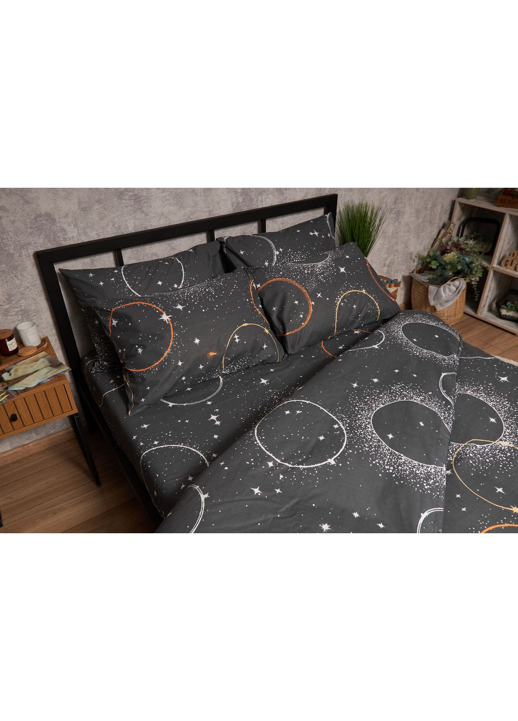 Комплект постельного белья Бязь Gold Люкс «» Полуторный 143х210 наволочки 2х70х70 (MS-820006212) Moon&Star Cosmic Vibes (356114277)