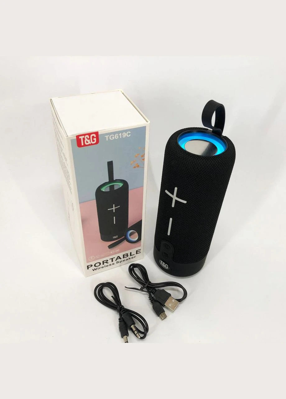 Портативна Bluetooth колонка TG619C FM-радіо USB/TF з ремінцем, Колонка для музики. Колір: чорний No Brand (390079882)