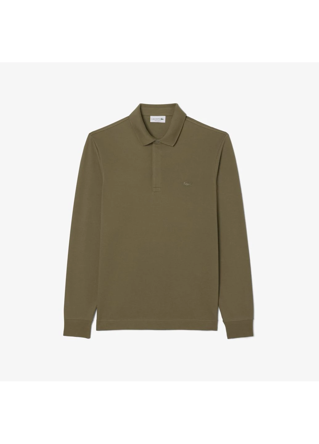 Оливковая (хаки) футболка-поло для мужчин Lacoste однотонная