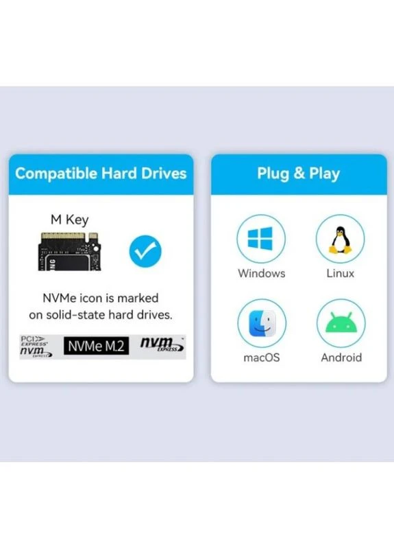 Зовнішня кишеня для SSD M.2 USB Type-C 3.2 Heat Sink Alum Grey (KPKH0) Vention (323111391)