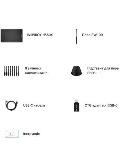 Графічний планшет H580X Black (H580X) Huion (322907513)