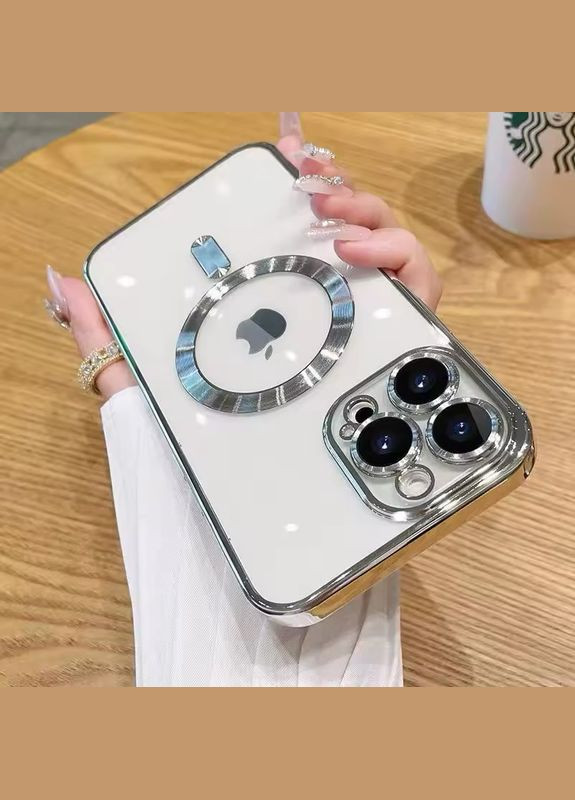 Протиударний прозорий чохол MagSafe на iPhone 13 сріблястий No Brand (359502830)