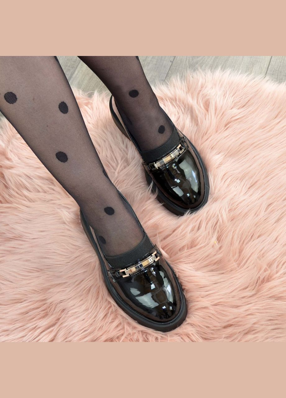 Vasha para Туфли женские на утолщенной подошве, натуральная черная лаковая кожа. 40 размер черный з, украина — демисезон (303931383)