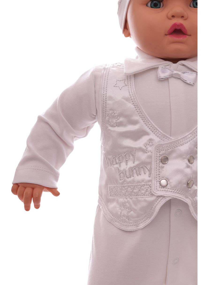 Чоловічок з шапкою для хлопчика інтерлок Зайчик білий 62 см (34815) Murat baby (296193445)