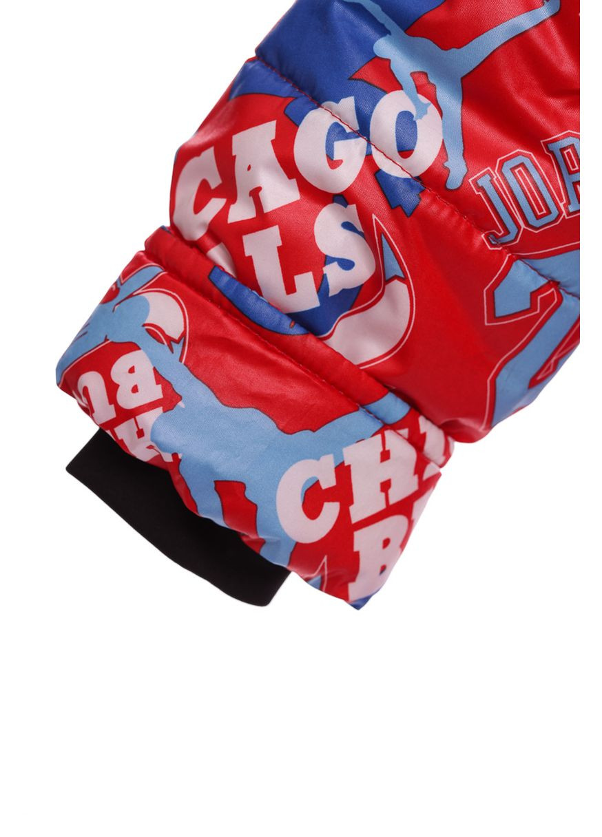 Червоний зимній комбінезон для хлопчика на холлофайбері з принтом chicago bulls стиль червоний 92 см (33906) BABYKROHA