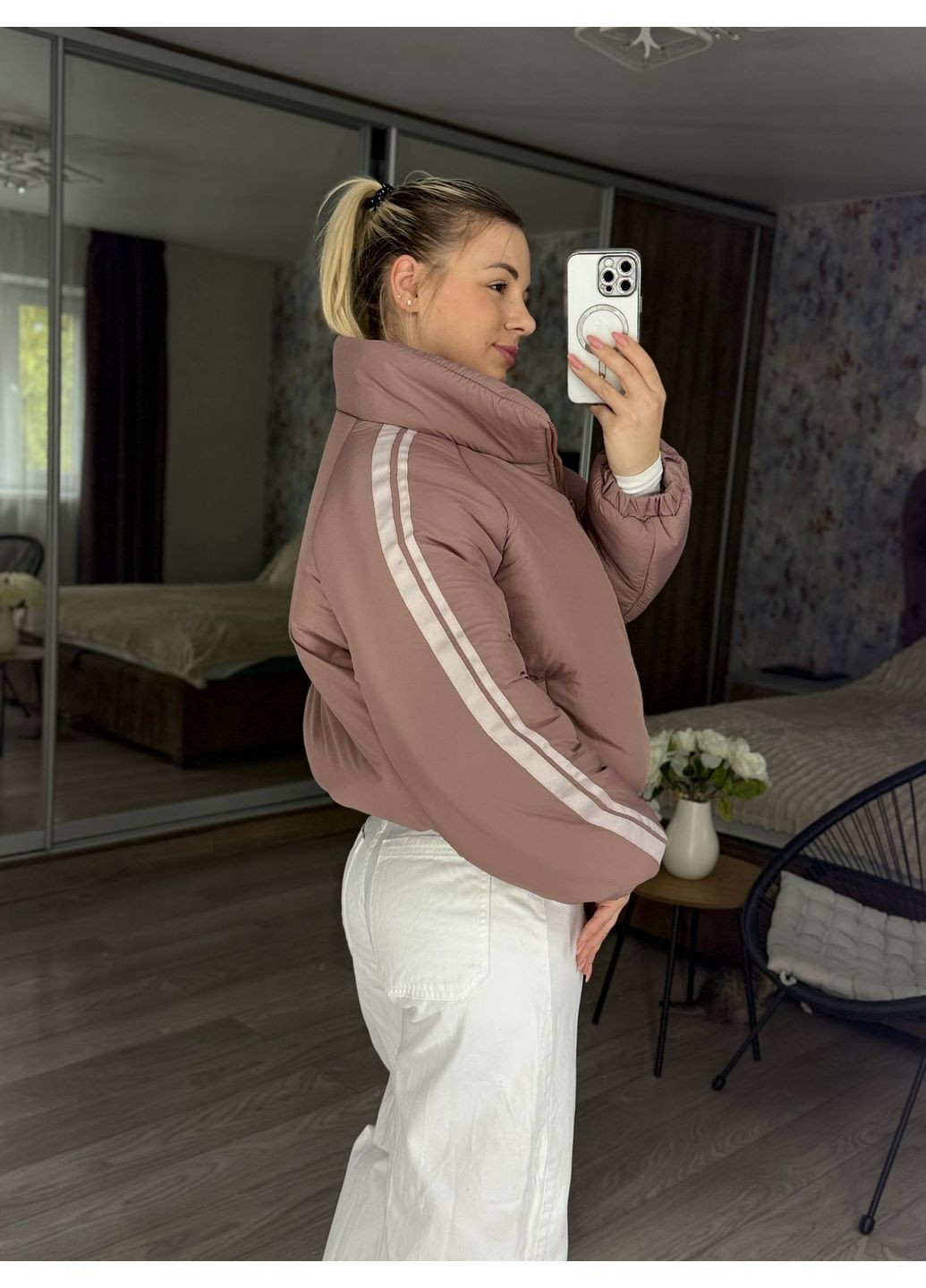 Коричнева демісезонна куртка жіноча повсякденна Style Point