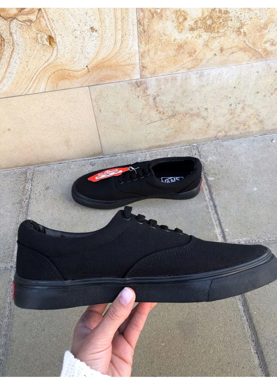 Чорні кеди чоловічі vans era full black ванс ера чорні демісезон No Brand