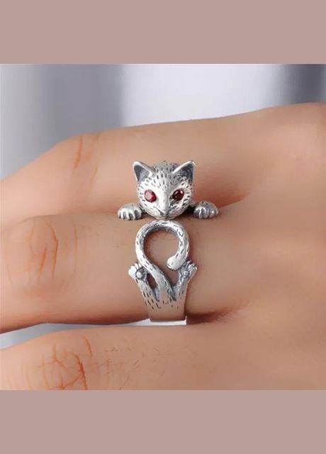 Женское колечко в форме кошки, котика, кота Redi размер регулируемый Fashion Jewelry (285110838)