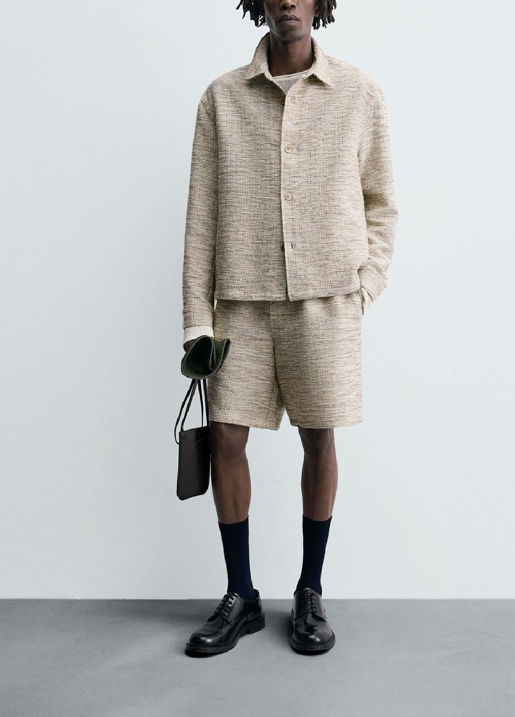 Молочная рубашка однотонная Zara