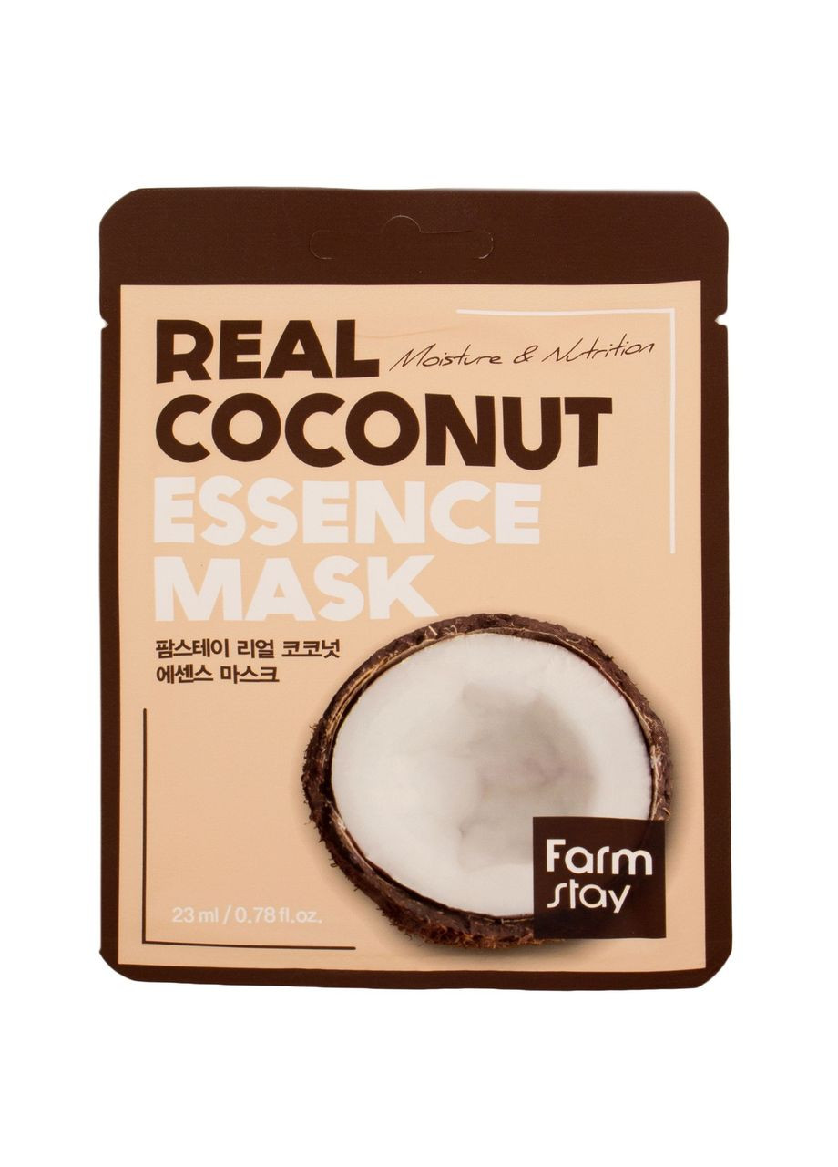 Тканинна маска для обличчя з екстрактом кокоса Real Coconut Essence Mask 23 ml FarmStay (366973186)