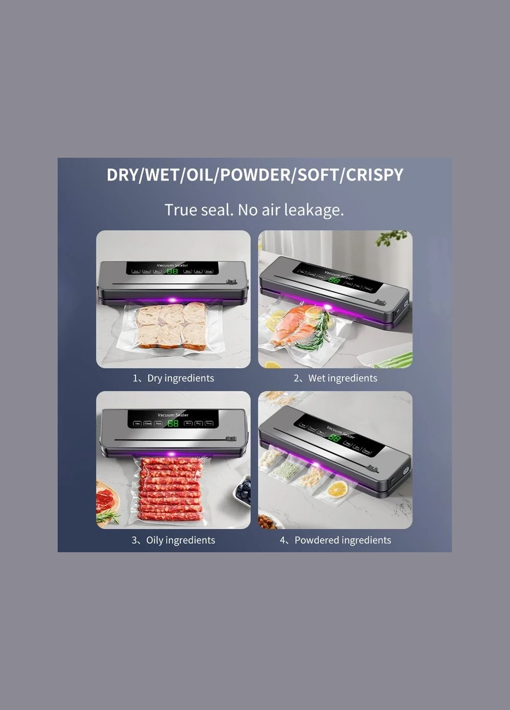 Вакууматор для сухих та вологих продуктів з функцією УФ-стерилізації та режимом Sous Vide No Brand (322639915)