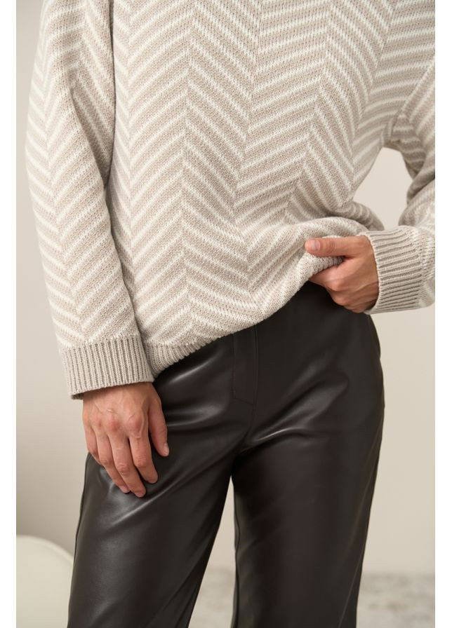 Бежевий джемпер 2821 натуральний з молочним Triko Bakh